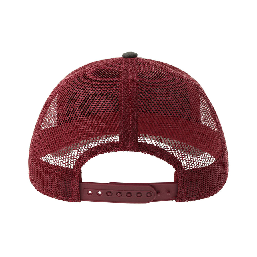 Бейсболка "RAPPER CANVAS-S", 5 клиньев, т.сер./красн, пласт.заст., 100% перераб. полиэстер, 270 г/м2, тёмно-серый, бордовый-8