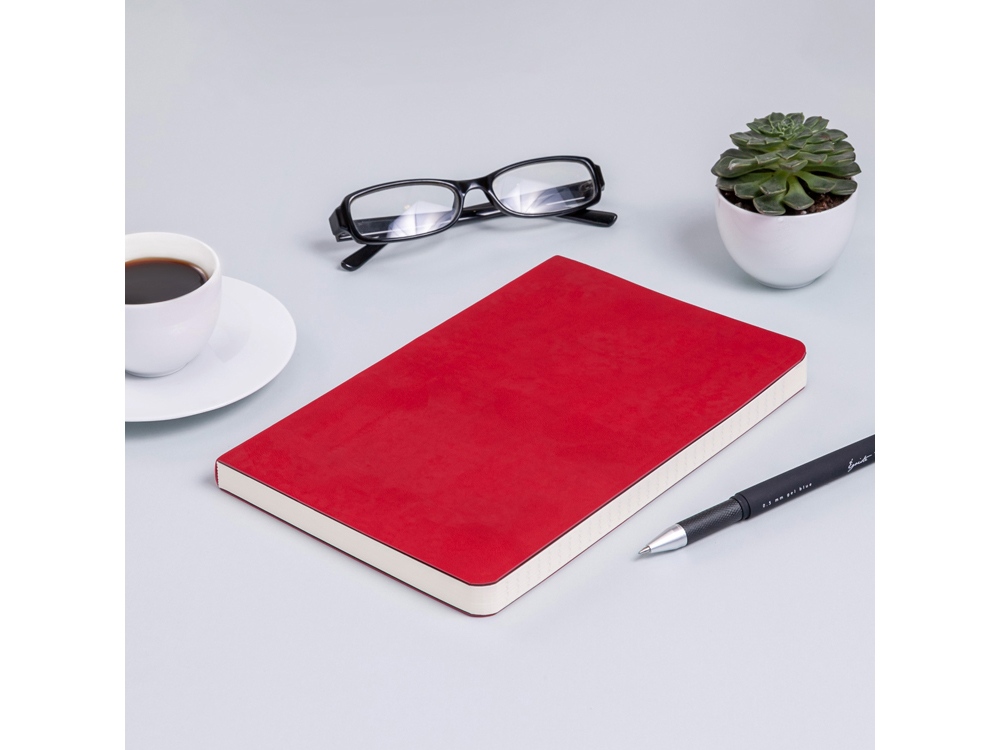 Ежедневник А5 недатированный Megapolis Velvet Flex, ярко-бордовый-9