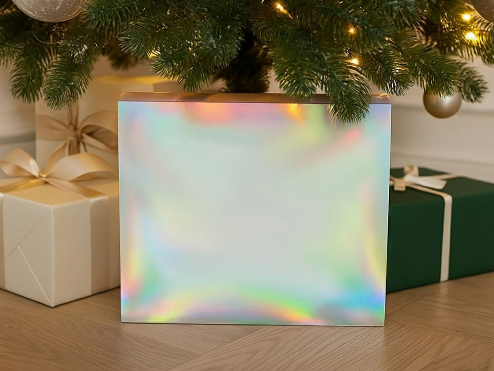 Подарочная коробка с голографическим шубером без печати Aurora, XL, 300х235х105 мм.-3