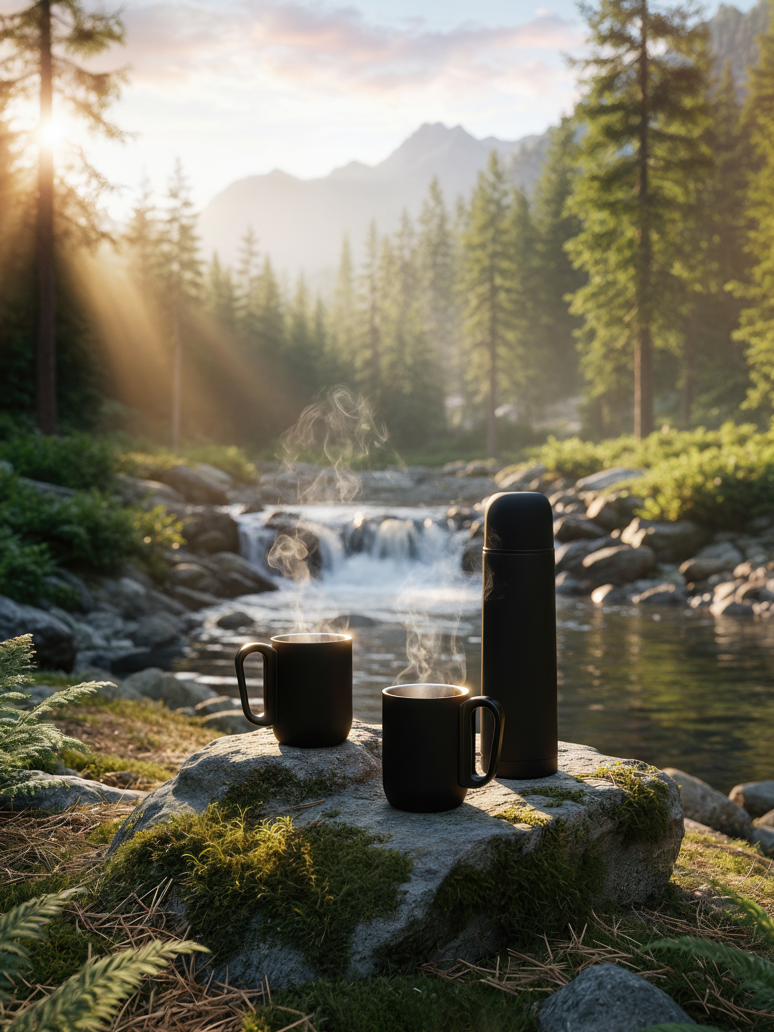 Набор "Гейзер" (термос, 2 кружки), покрытие soft touch-1