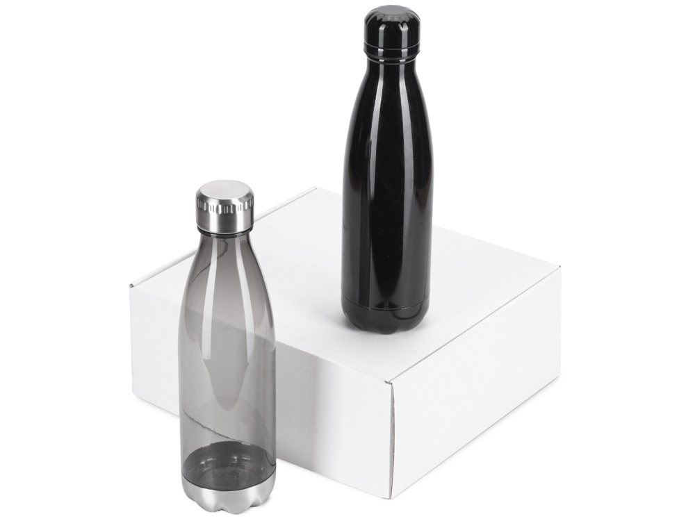 Подарочный набор с термосом и бутылкой Bottle set, черный-0