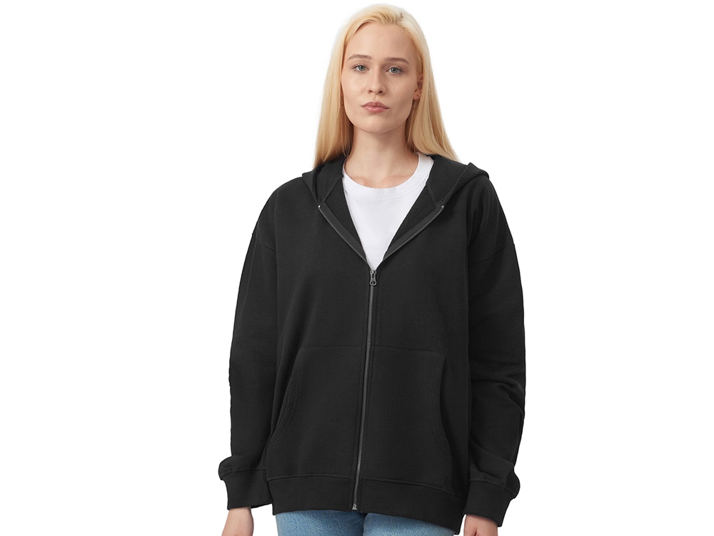 Толстовка оверсайз с капюшоном на молнии Monaco, черный-2