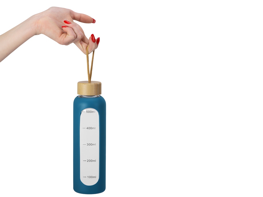 Бутылка из боросиликатного стекла Hangy, 550 мл, индиго-6