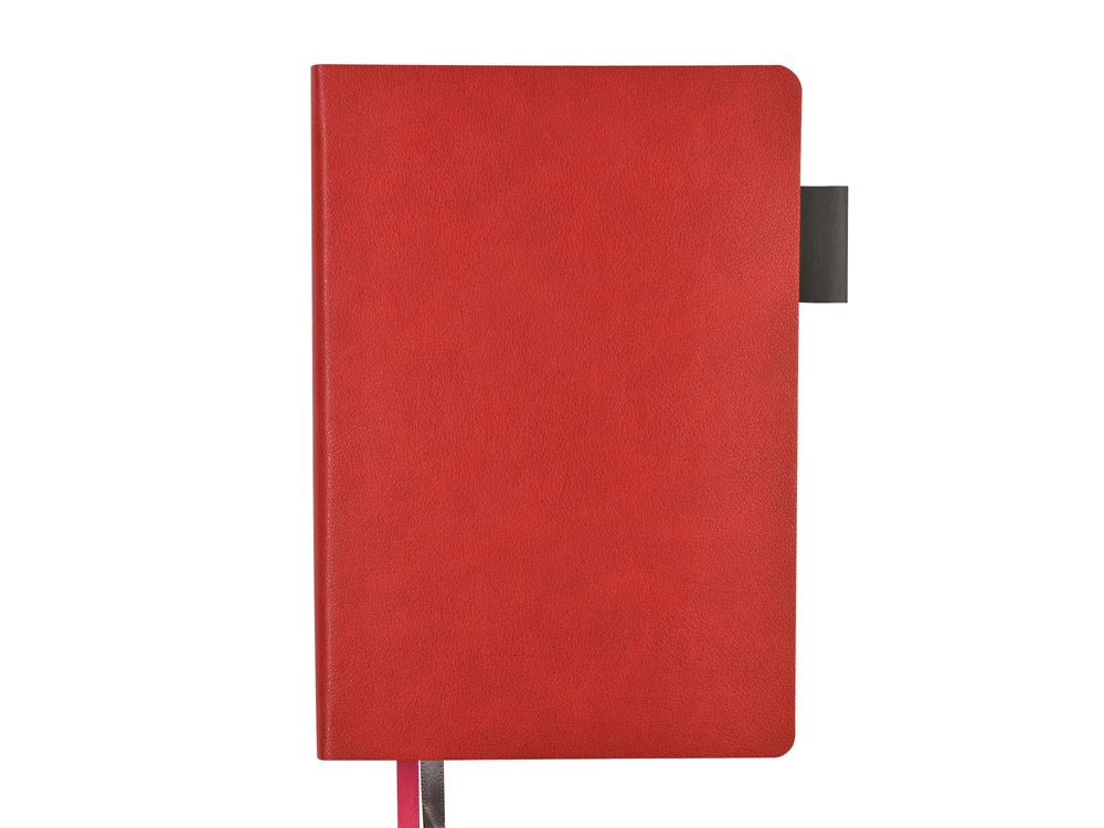 Ежедневник А5 датированный Boston 2026, красный с серым обрезом-1