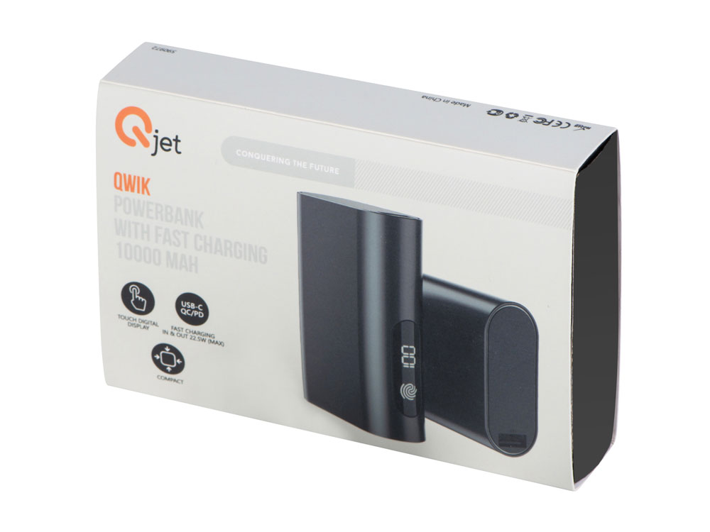 Внешний аккумулятор с QC/PD Qwik, 10000 mah, черный-7
