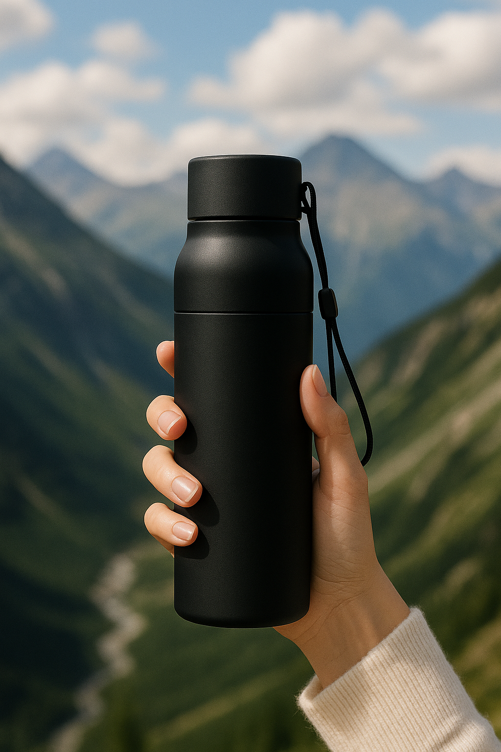 Термобутылка Button Black (черный)-9