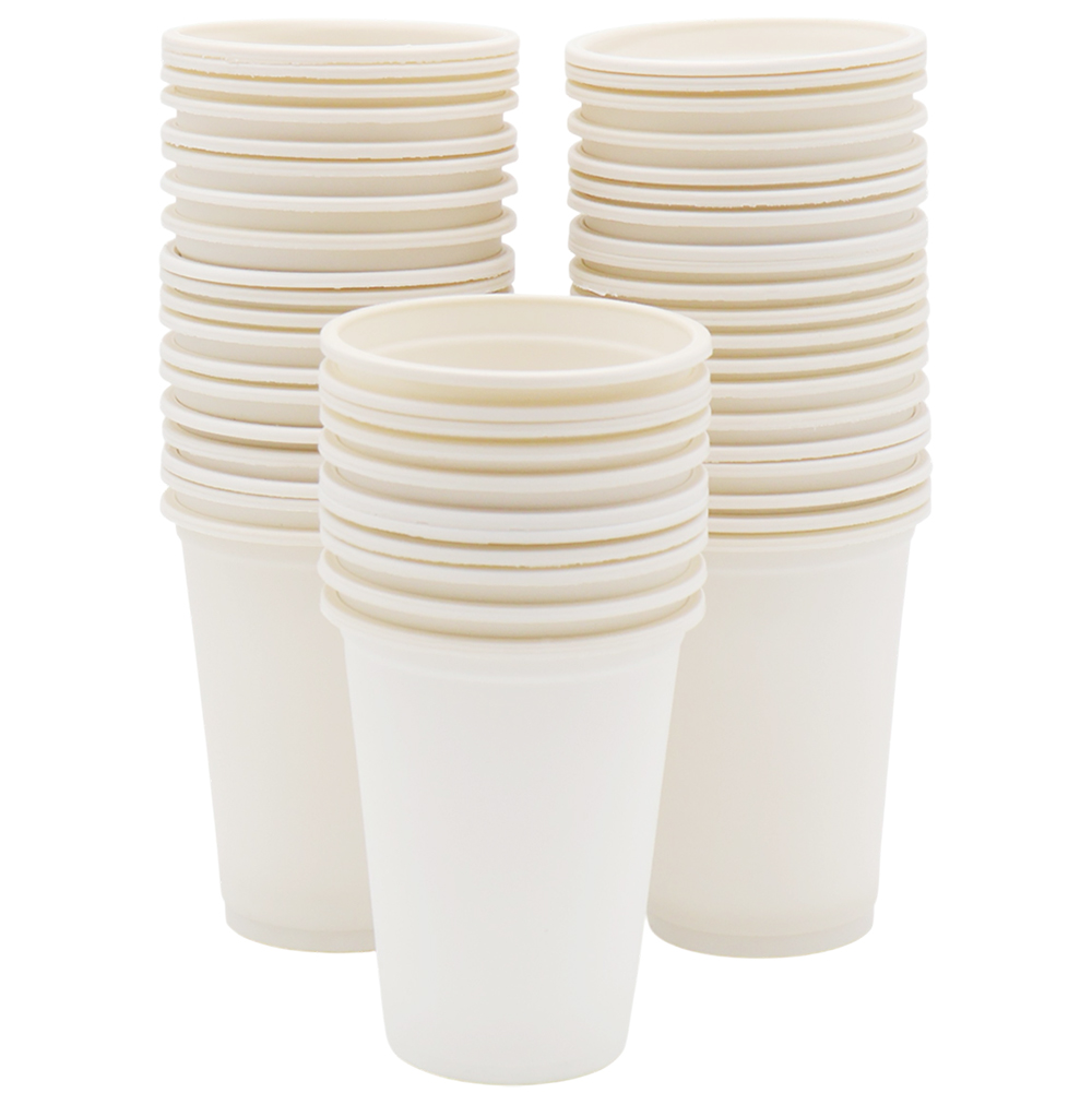 Набор 50 шт стаканов из кукурузного крахмала, Белый-0
