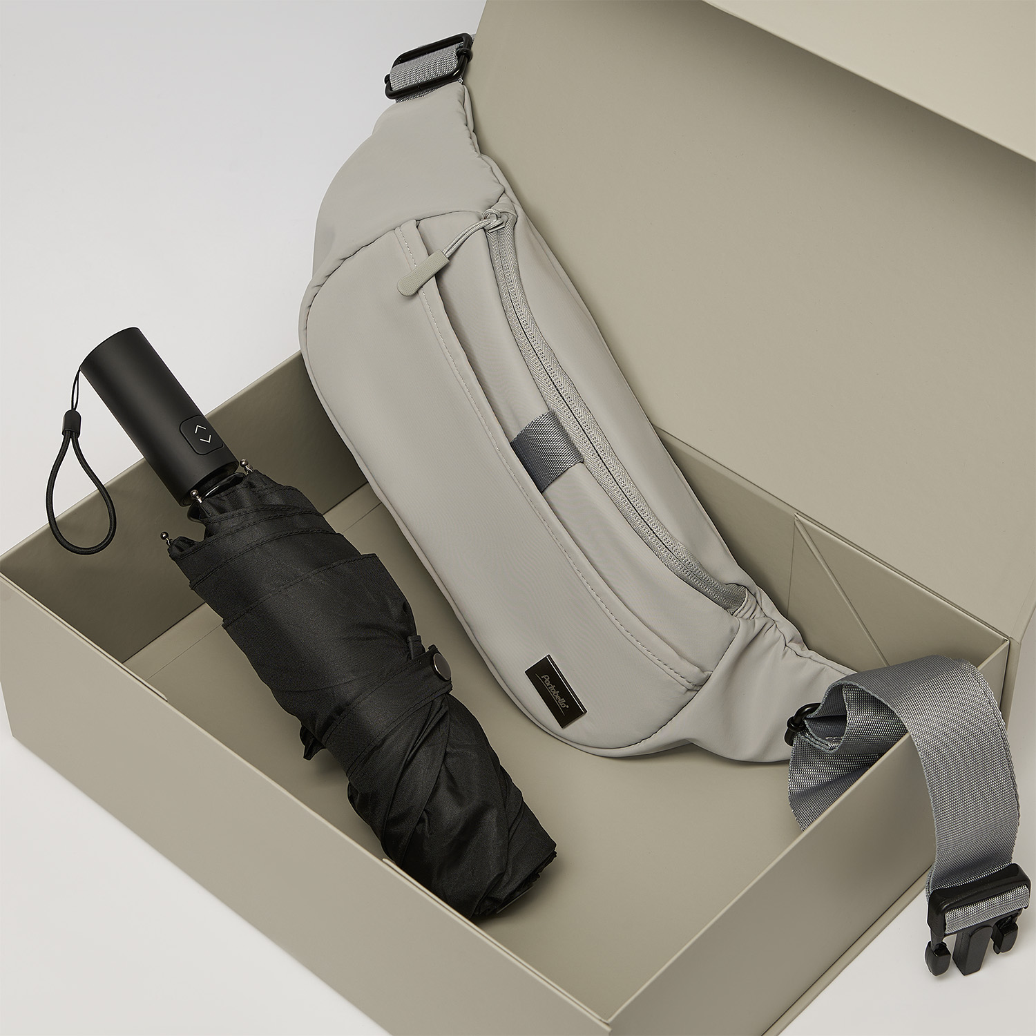 Подарочный набор Бостон (Boston), Филтон (Filton), серый (поясная сумка, зонт)-1