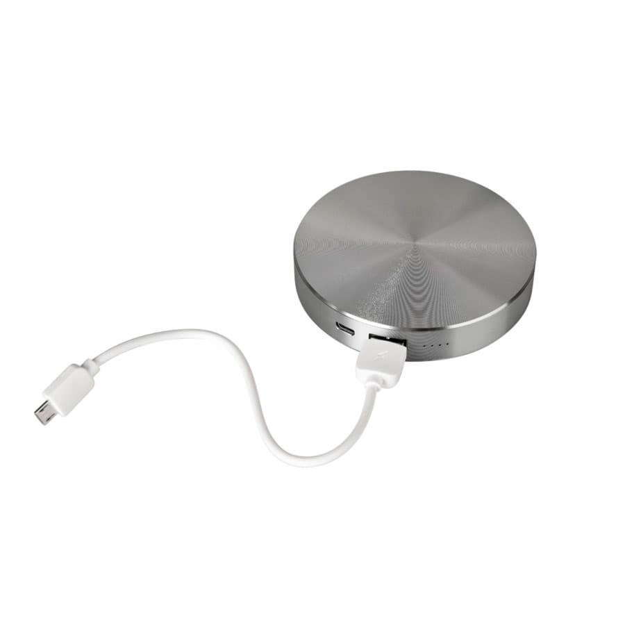 Универсальный аккумулятор "UFO" (6000mAh) в подарочной коробке,темно-серый,8,6х1,5 см,металл, серебристый-4