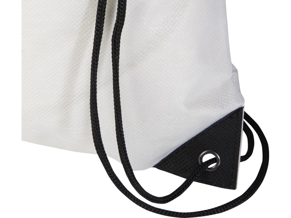 Рюкзак-мешок  на шнурке Evergreen из переработанного нетканого материала, белый-3