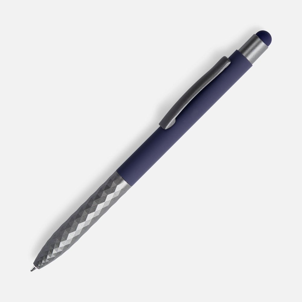 Ручка шариковая Digit Soft Touch со стилусом, синяя-0