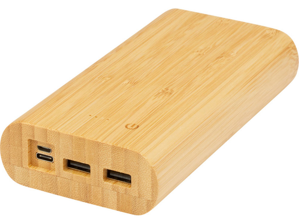 Портативное зарядное устройство Tulda из бамбука, 20 000 мАч, натуральный-0