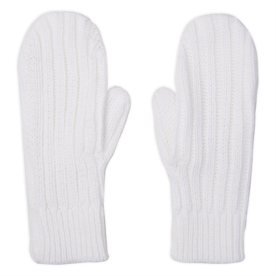 Варежки вязаные НАСВЯЗИ© шерсть/акрил, белый-0