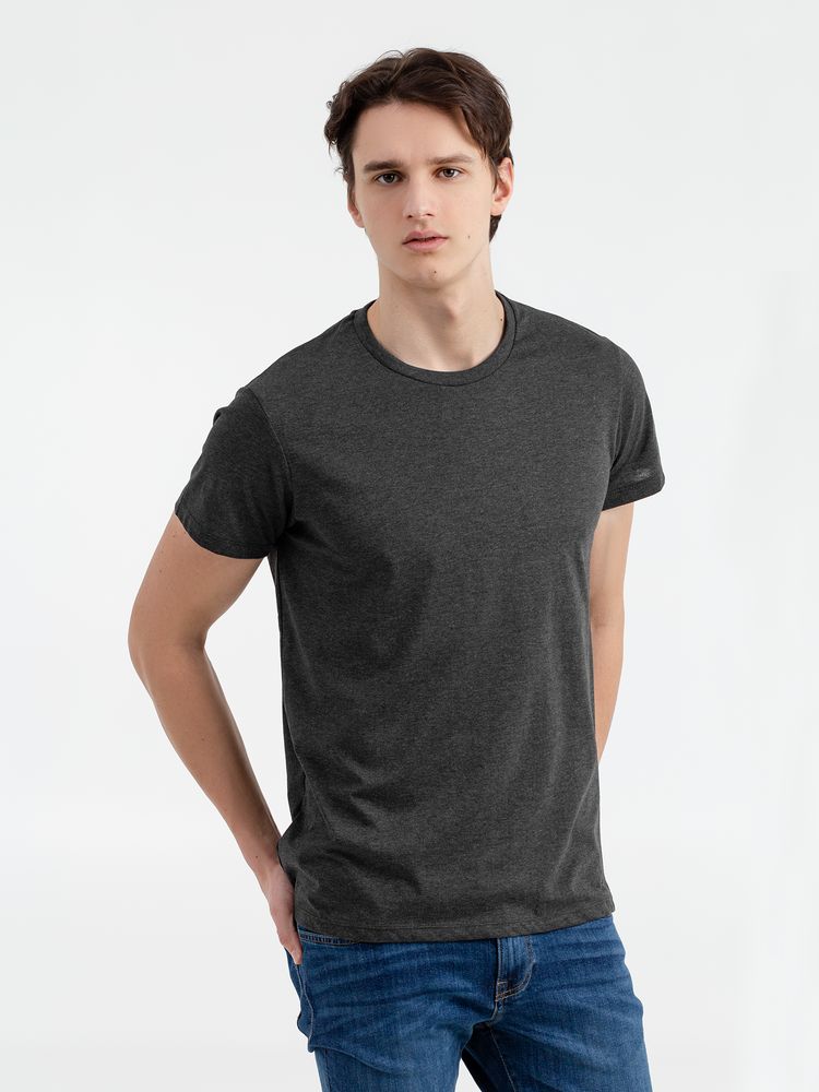 Футболка мужская Regent Fit 150, черный меланж-1
