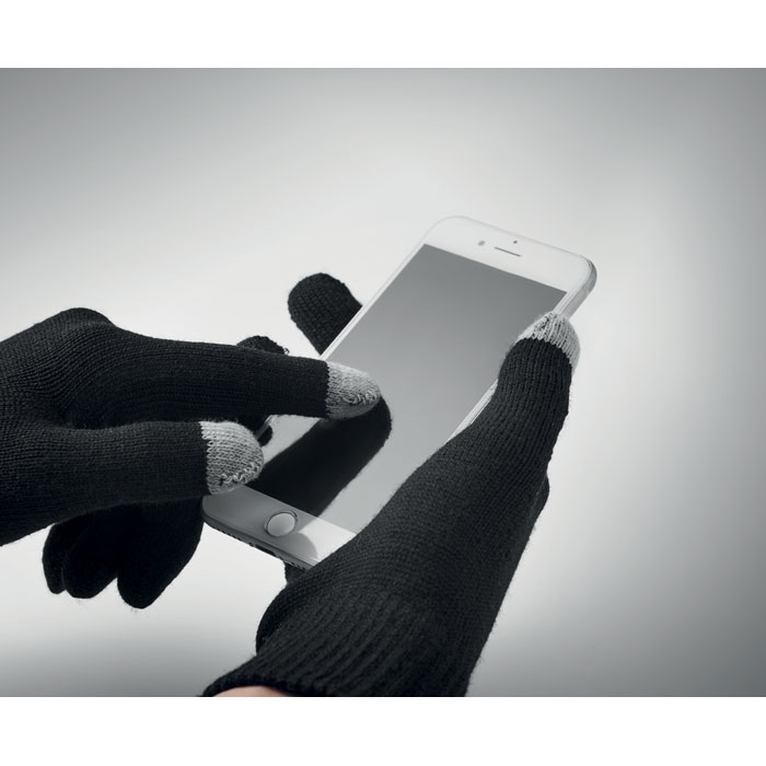 Шапка, шарф и перчатки, черный-4