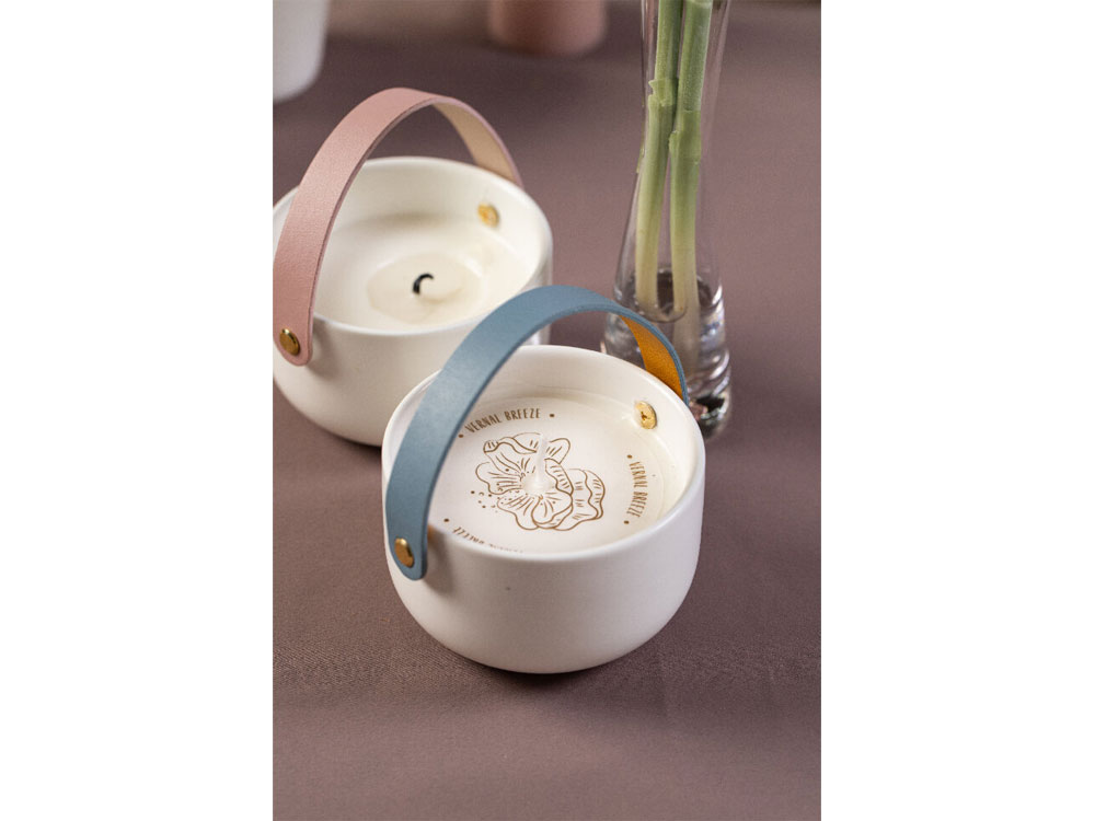 Свеча Valerie Concept с крышкой CNDL 5 PINK, белый/розовый-6