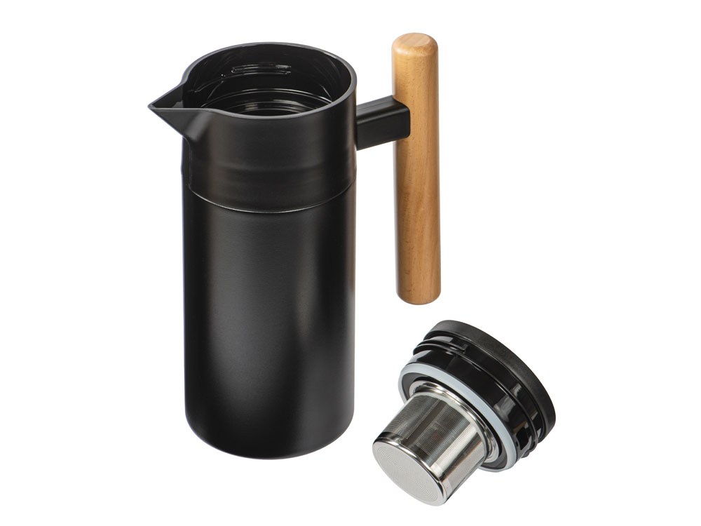 Вакуумный термокувшин Arctic с ситечком, 1200мл, черный-1