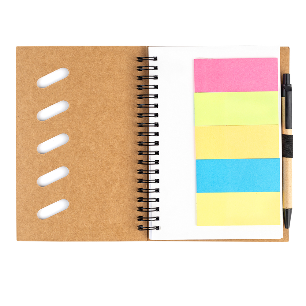 Блокнот Гарольд со стикерами и шариковой ручкой, Черный-3