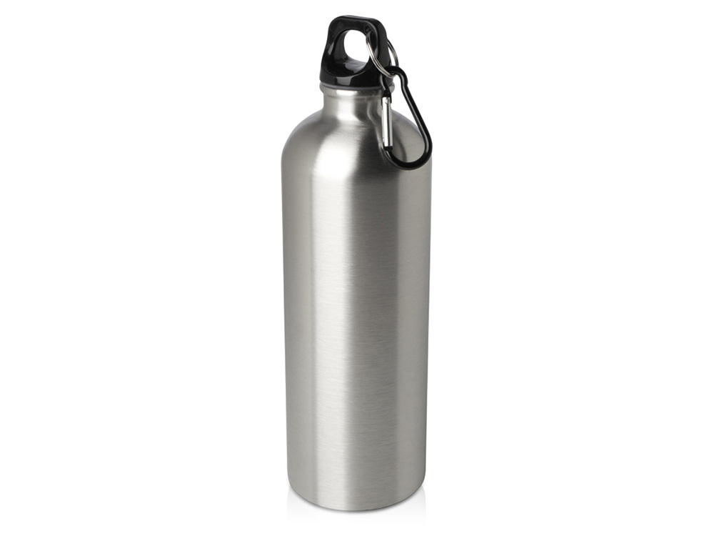 Одностенная бутылка для воды с карабином Oregon, изготовленная из нержавеющей стали, сертифицированной по стандарту RCS, объемом 750 мл - Серебряный-0
