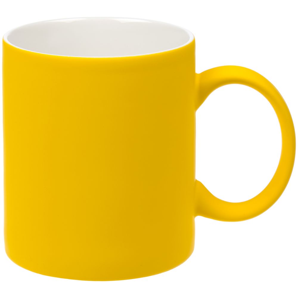 Кружка Promo Soft с покрытием софт-тач, желтая-1