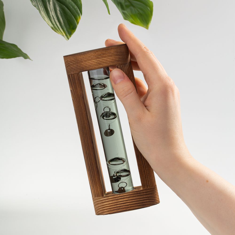 Термометр «Галилей» в деревянном корпусе, серый-3