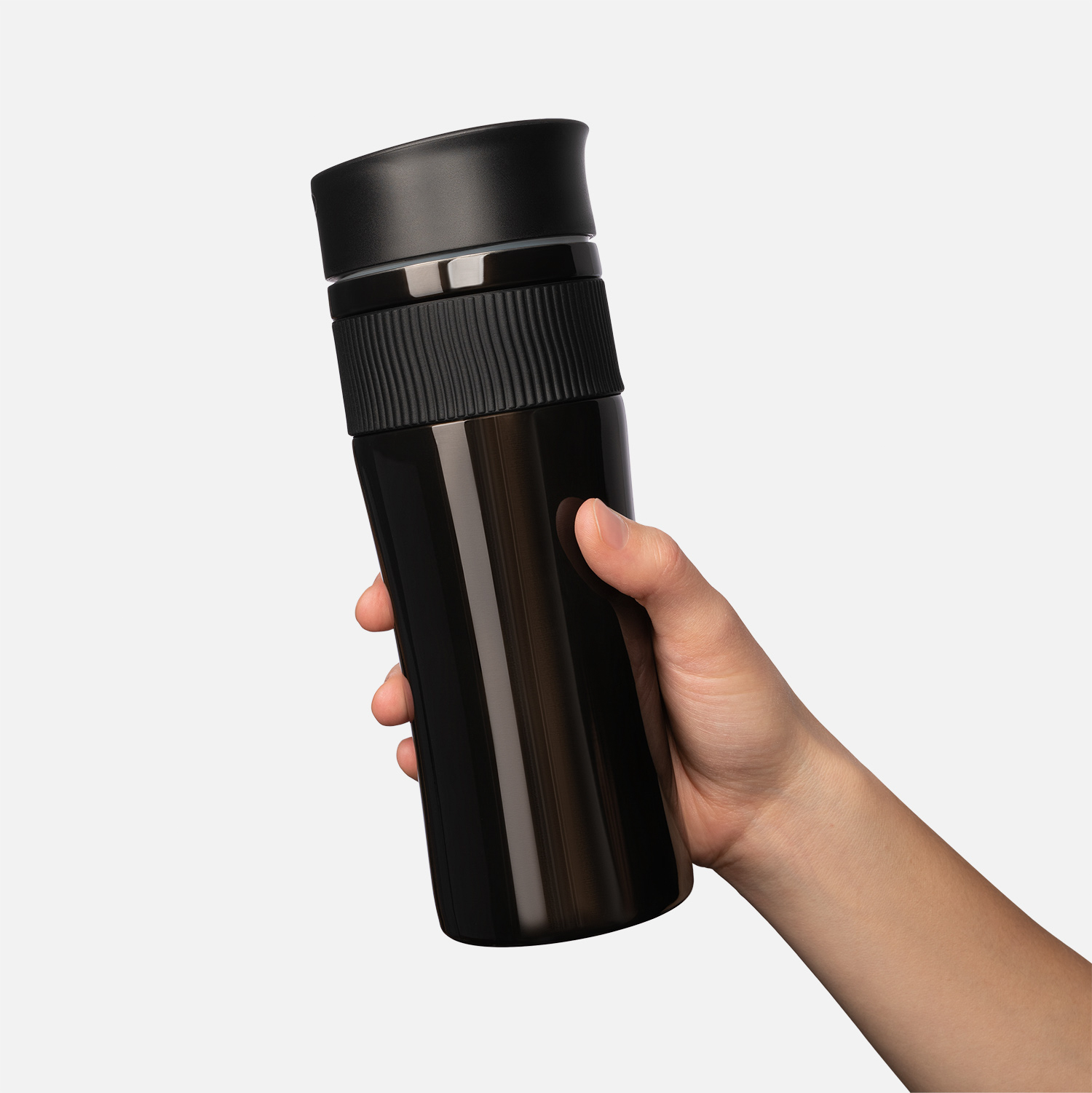 Термокружка вакуумная Polo, черная-4