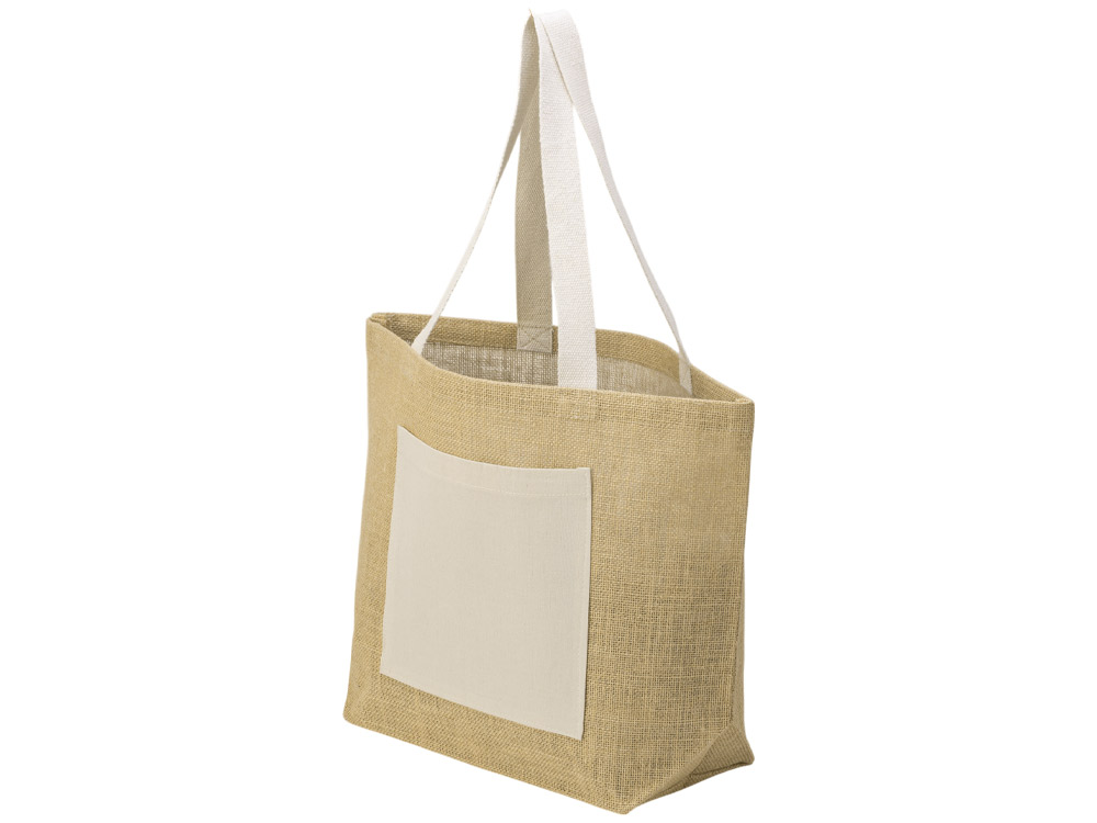 Сумка Jute джутовая с широким дном, натуральный-2