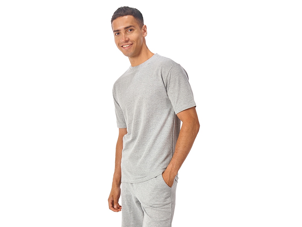 Футболка из френч терри Warsaw унисекс 220гр, серый меланж-3