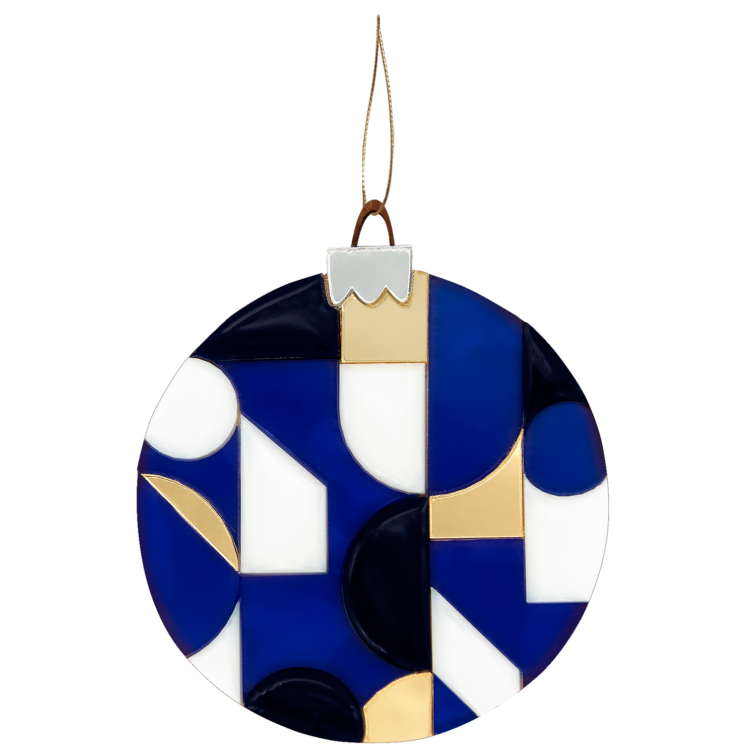Ёлочное украшение Хундертвассер, коллекция ARTS`ME (синий с белым и с золотом)-0