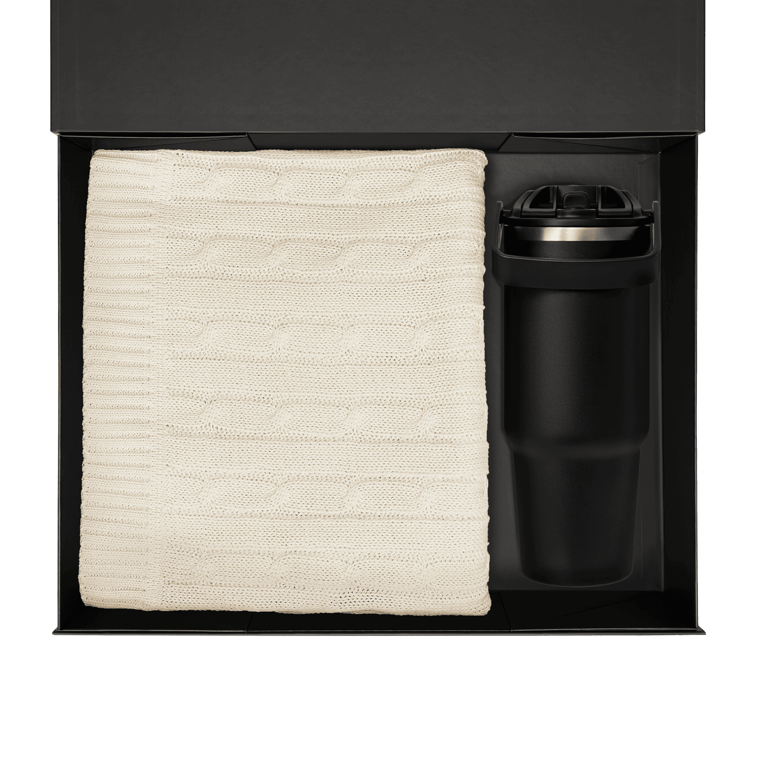 Подарочный набор Montana, черный (плед, термокружка)-1