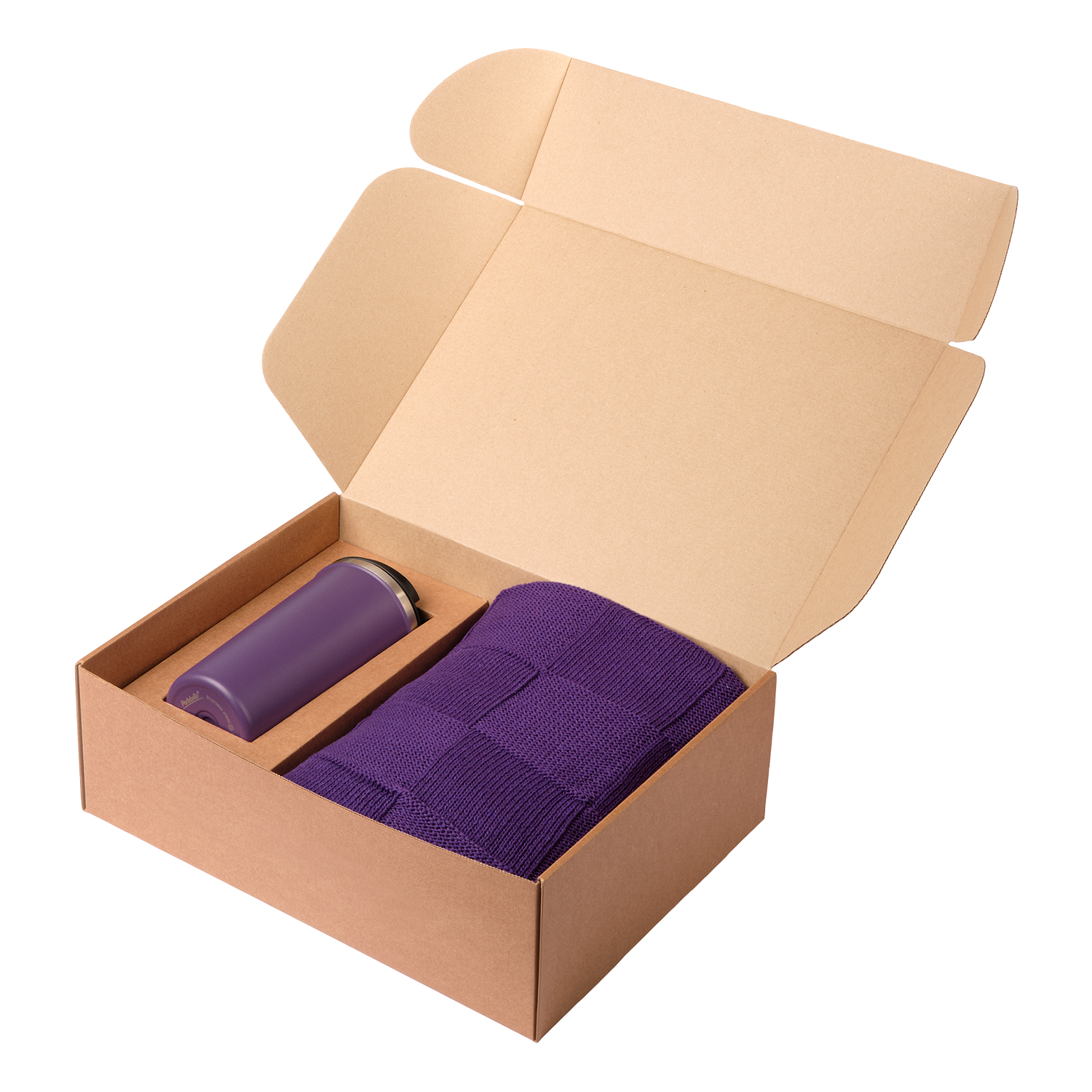 Подарочный набор Palermo, Cella, фиолетовый (плед, термокружка)-2