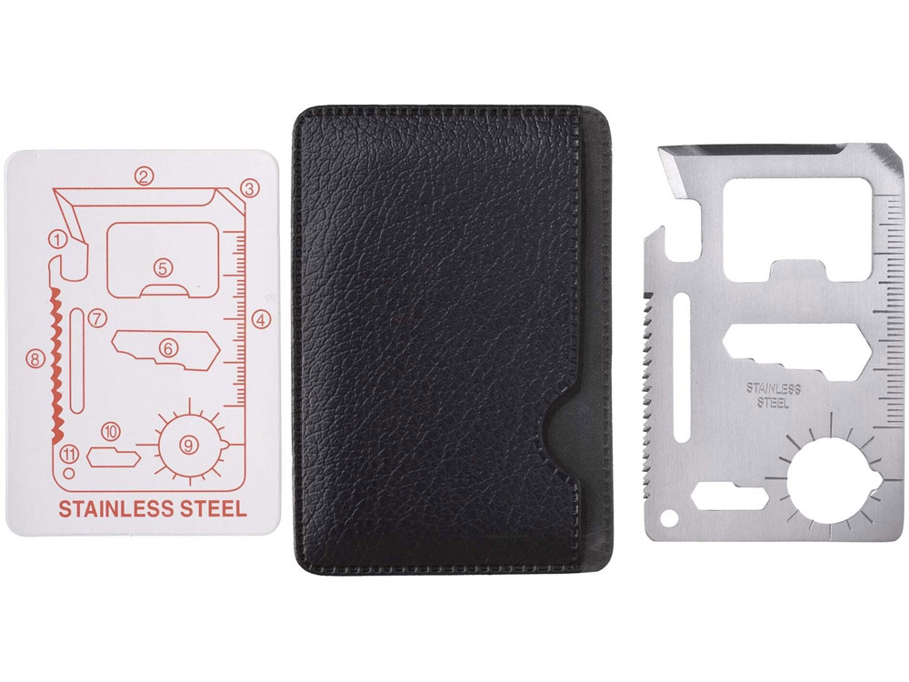 Инструмент многофункциональный в форме карты в чехле-1