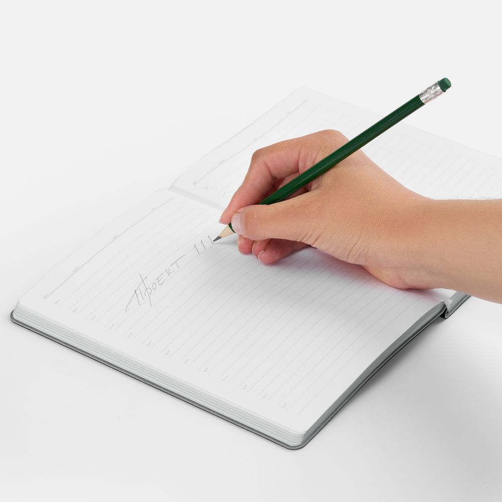 Карандаш простой Hand Friend с ластиком, зеленый-1