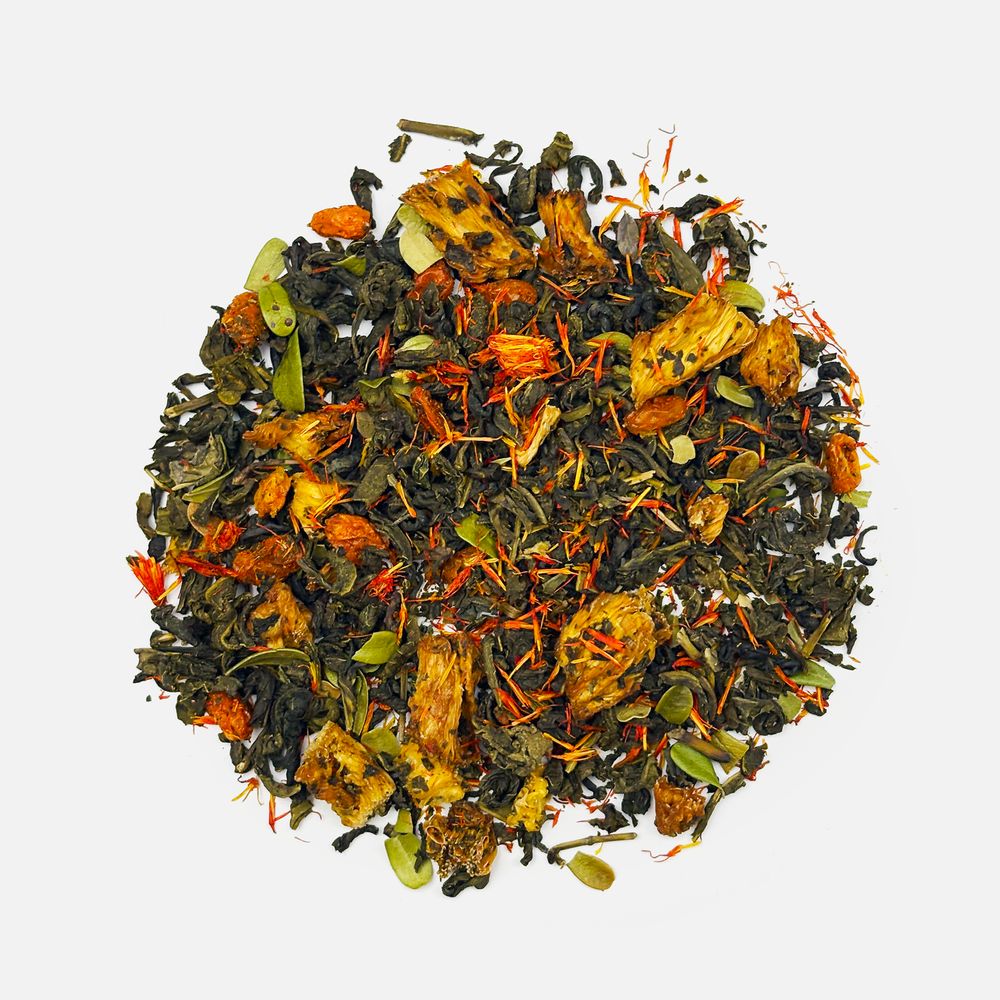 Чай «Сокочай», зеленый с соком ананаса, облепихой, толокнянкой и сафлором-2