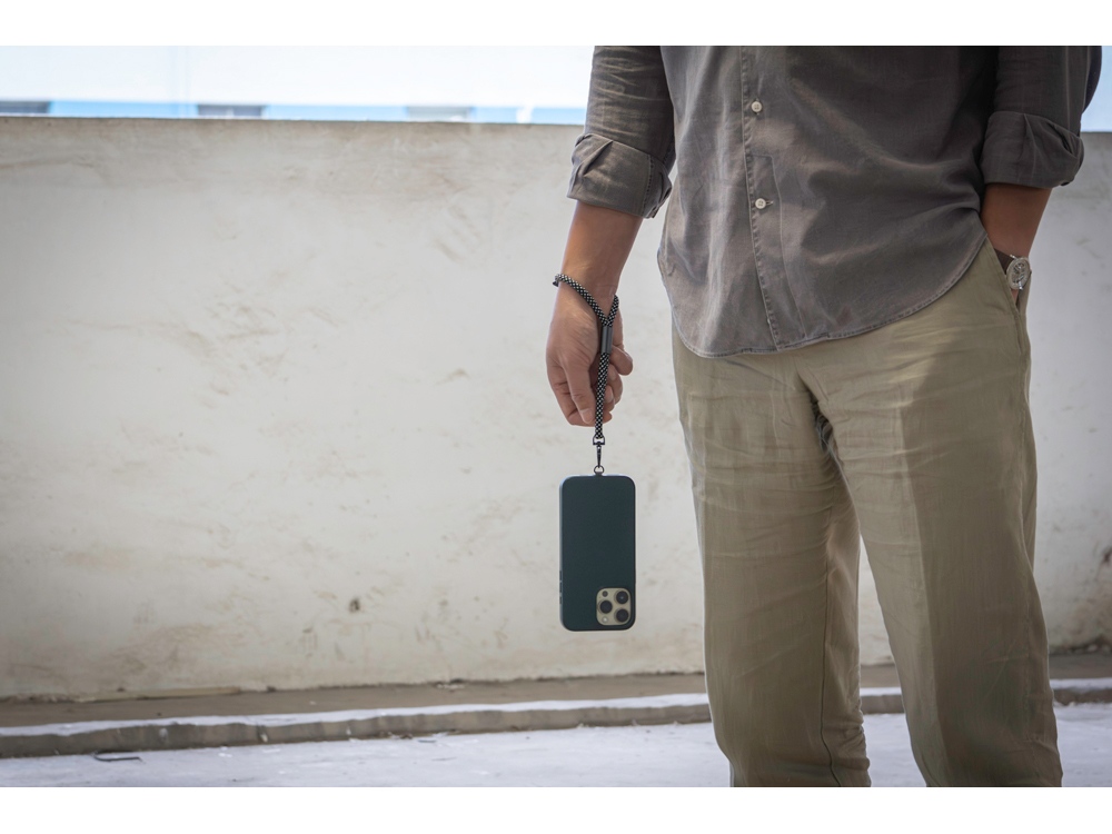 Ремешок-держатель для телефона на запястье Lany Wristband Eco, серый-7