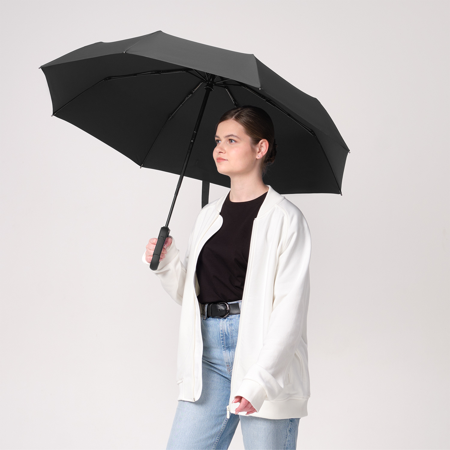 Зонт складной Azimut, черный-4