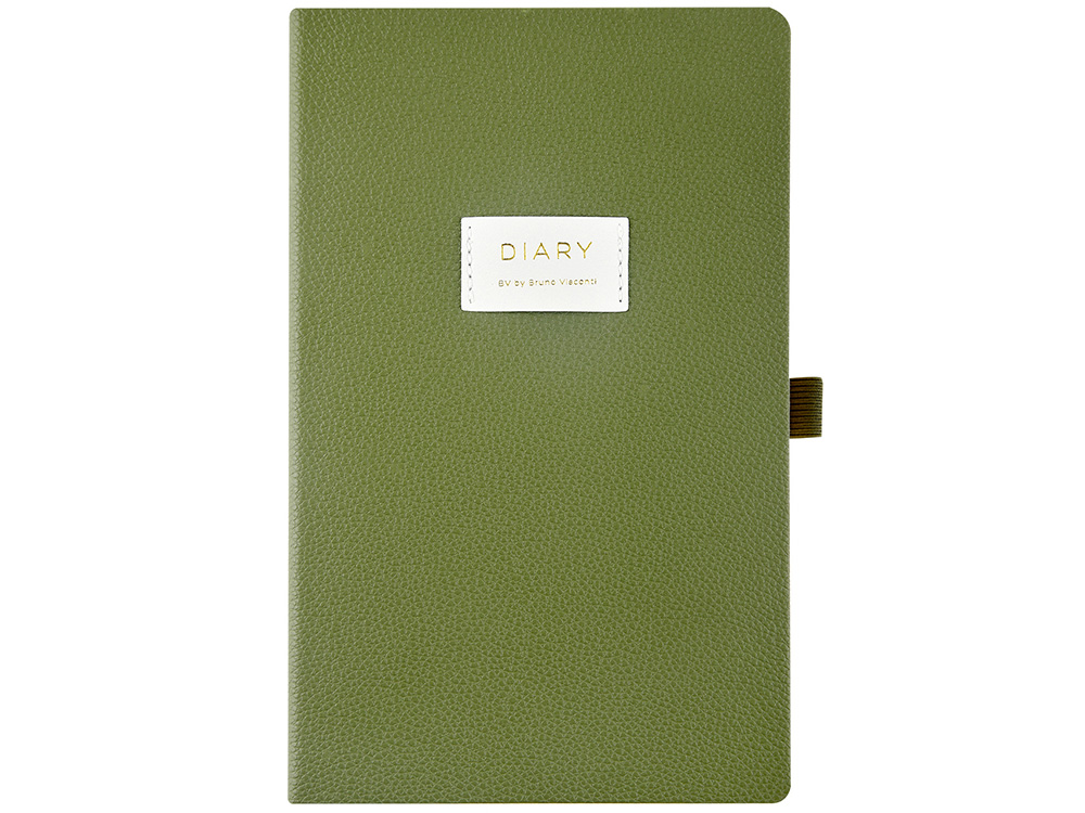 Ежедневник недатированный А5 Verde с нашивкой, зеленый-1
