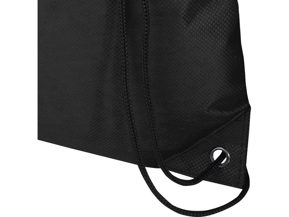 Рюкзак-мешок  на шнурке Evergreen из переработанного нетканого материала, сплошной черный-3