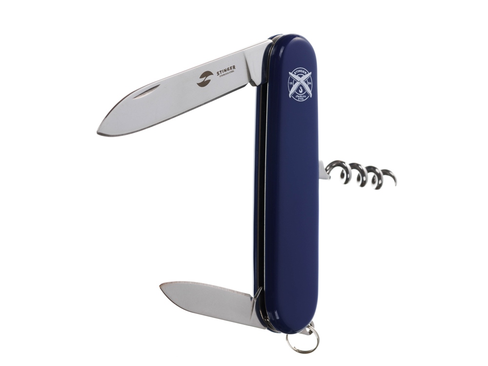 Нож перочинный Stinger, 90 мм, 4 функции, материал рукояти: АБС-пластик (синий)-2