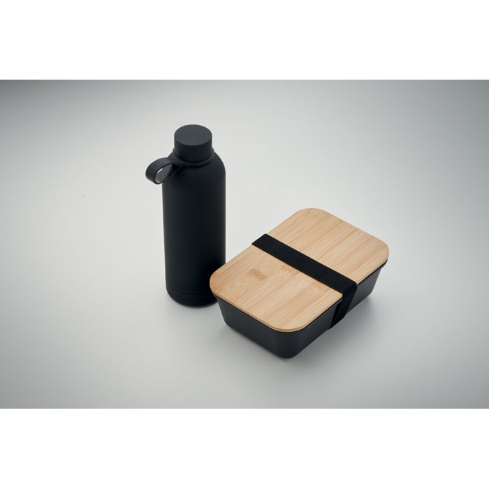 Ланчбокс и бутылка в наборе, черный-2