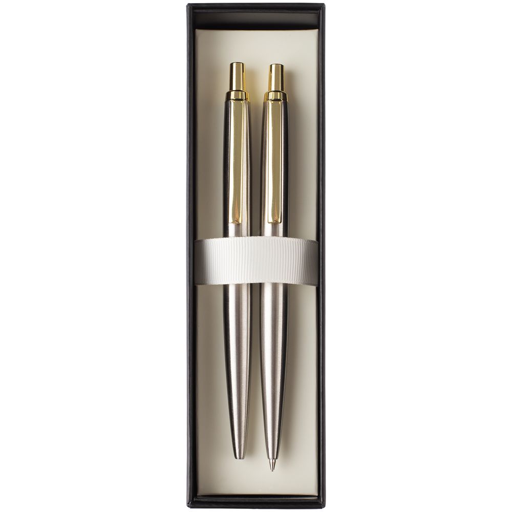 Набор из механического карандаша и ручки Poetica, золотистый-1