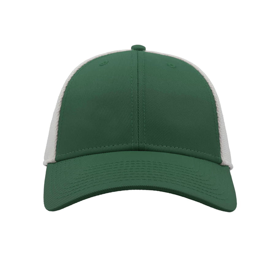 Бейсболка CAMPUS, 6 клиньев, застежка на липучке, зеленый, белый-4