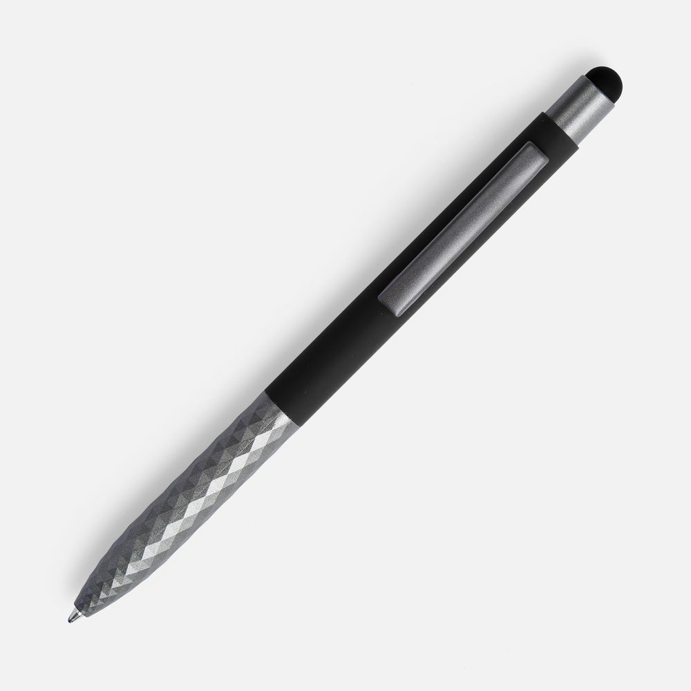 Ручка шариковая Digit Soft Touch со стилусом, черная-1