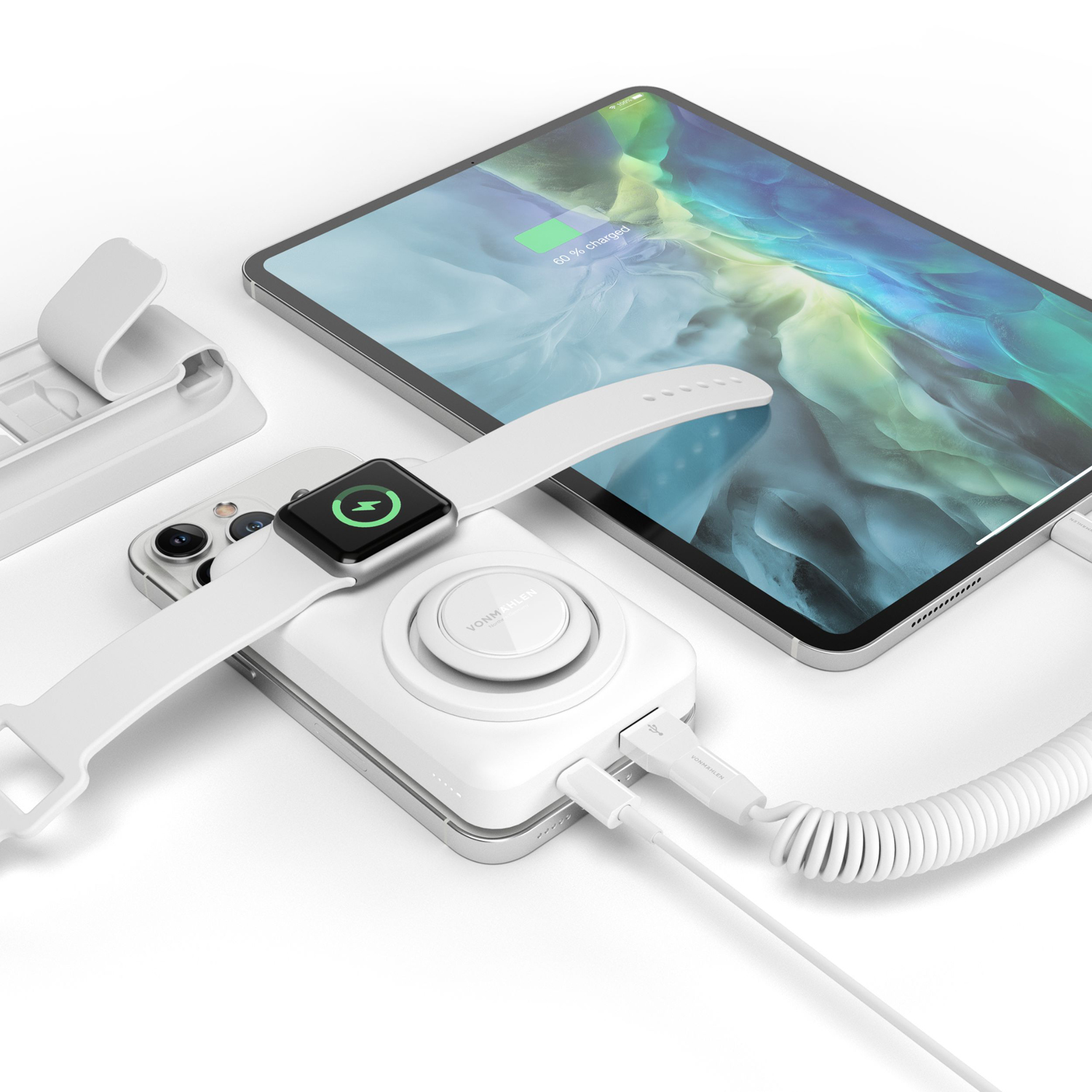 Магнитный внешний аккумулятор Allroundo Pro, 10 000 мАч, белый-7