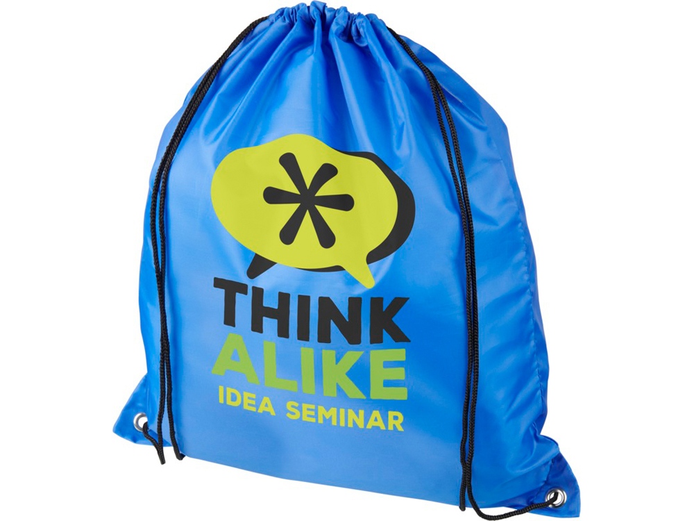 Рюкзак со шнурком Oriole из переработанного ПЭТ, синий-5