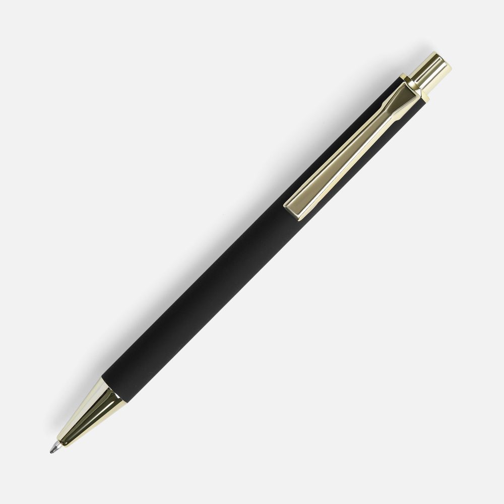 Ручка шариковая Lobby Soft Touch Gold, черная-1