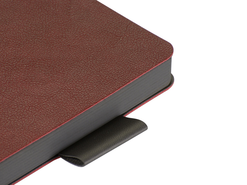 Ежедневник А5 датированный Boston 2026, бордовый с серым обрезом-4