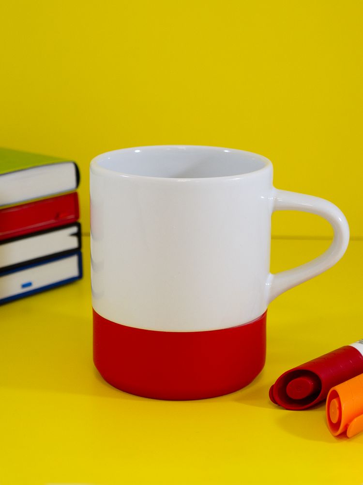 Кружка с силиконовой подставкой Protege, красная-5