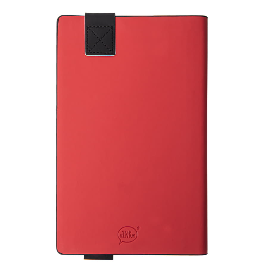 Бизнес-блокнот UNI, A5, бело-красный, мягкая обложка, в линейку, черное ляссе, белый, красный-2