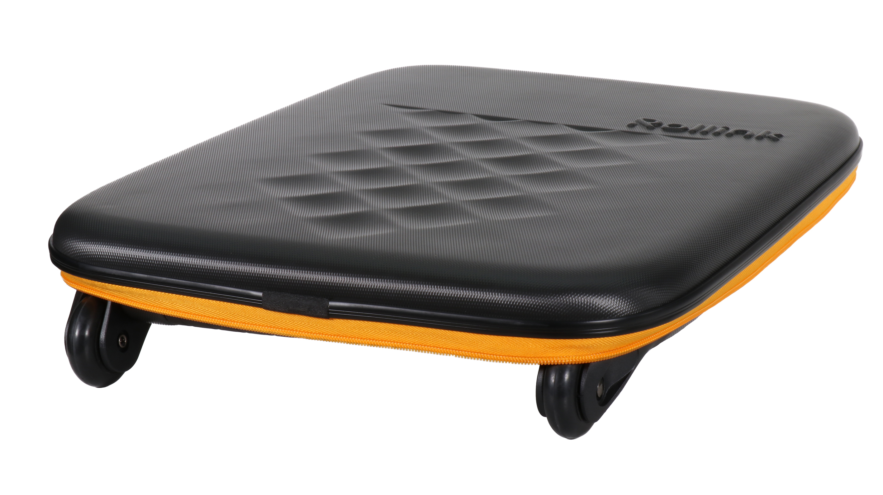 Чемодан складной Rollink Earth 55x40x20 см, 2 колеса, черный/оранжевый-15